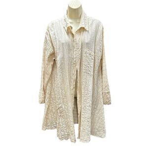 UN-Namable Recycled Linen Crinkled Open Front Jacket NWT Size 44